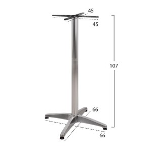 ΒΑΣΗ ΜΠΑΡ ΑΛΟΥΜΙΝΙΟΥ 4ΝΥΧΗ 66X66X109Υεκ. ΜΕ ΣΤΑΥΡΟ 44Χ44εκ. HM450 ΧΡΩΜΙΟΥ