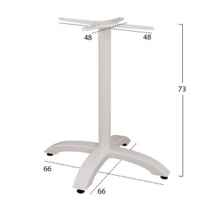 ΒΑΣΗ ΑΛΟΥΜΙΝΙΟΥ HM460.02 ΛΕΥΚΗ ΜΑΤ 66Χ66Χ72Υεκ. ΜΕ ΣΤΑΥΡΟ 48Χ48εκ.