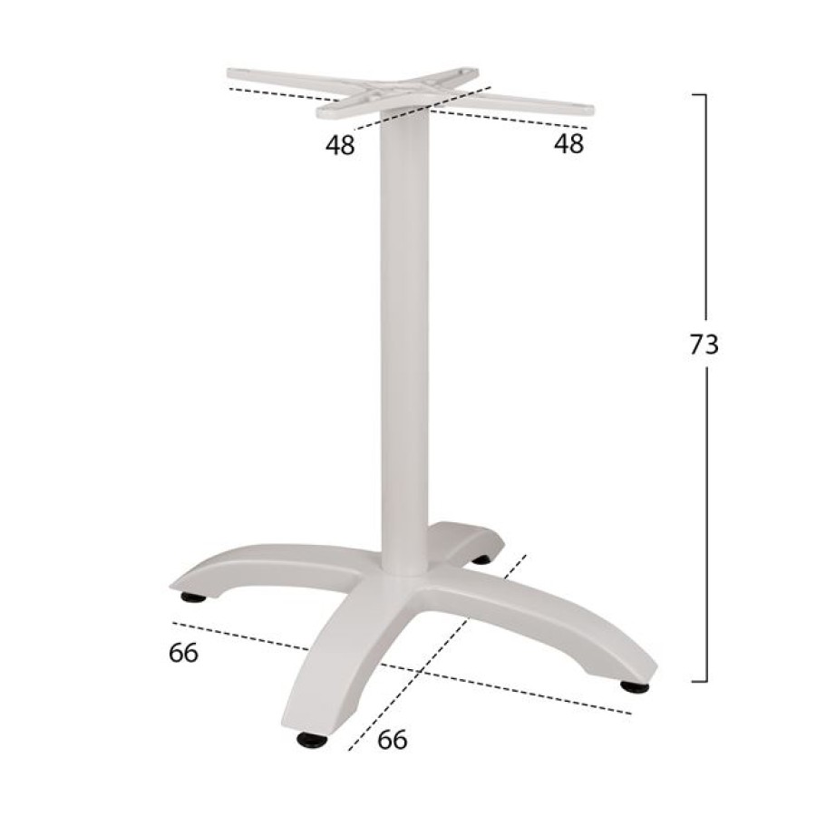 ΒΑΣΗ ΑΛΟΥΜΙΝΙΟΥ HM460.02 ΛΕΥΚΗ ΜΑΤ 66Χ66Χ72Υεκ. ΜΕ ΣΤΑΥΡΟ 48Χ48εκ.