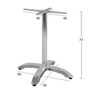 ΒΑΣΗ ΑΛΟΥΜΙΝΙΟΥ HM460.03 ΧΡΩΜΙΟΥ 66Χ66Χ72Υεκ. ΜΕ ΣΤΑΥΡΟ 48Χ48εκ.