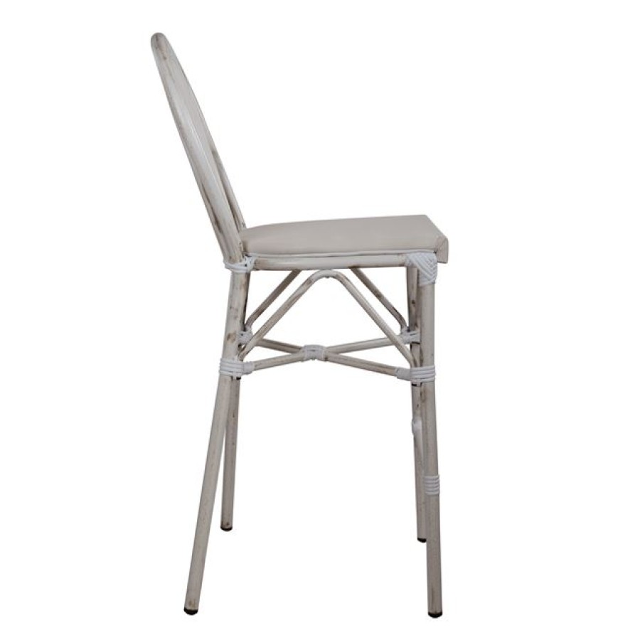 ΣΚΑΜΠΩ ΑΛΟΥΜΙΝΙΟΥ BAMBOO LOOK ΠΑΤΙΝΑ ΛΕΥΚΟ ΜΕ TEXTLINE HM5110 41x52x116 εκ.