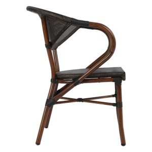 ΠΟΛΥΘΡΟΝΑ ΑΛΟΥΜΙΝΙΟΥ CLAY BAMBOO LOOK ΚΑΦΕ ΜΕ TEXTLINE HM5025 60,5x59x81 cm