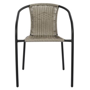 ΠΟΛΥΘΡΟΝΑ ΚΑΡΕΚΛΑ CAMEL HM5015.01 ΓΚΡΙ ΜΕΤΑΛΛΙΚΗ ΜΕ WICKER 48x48-53x72 εκ.