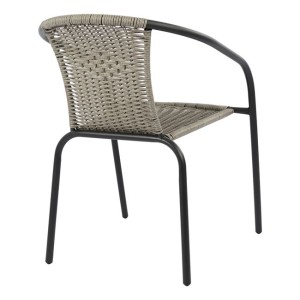 ΠΟΛΥΘΡΟΝΑ ΚΑΡΕΚΛΑ CAMEL HM5015.01 ΓΚΡΙ ΜΕΤΑΛΛΙΚΗ ΜΕ WICKER 48x48-53x72 εκ.