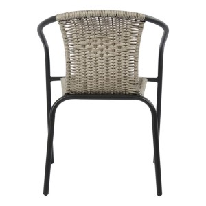 ΠΟΛΥΘΡΟΝΑ ΚΑΡΕΚΛΑ CAMEL HM5015.01 ΓΚΡΙ ΜΕΤΑΛΛΙΚΗ ΜΕ WICKER 48x48-53x72 εκ.