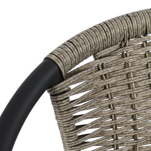 ΠΟΛΥΘΡΟΝΑ ΚΑΡΕΚΛΑ CAMEL HM5015.01 ΓΚΡΙ ΜΕΤΑΛΛΙΚΗ ΜΕ WICKER 48x48-53x72 εκ.