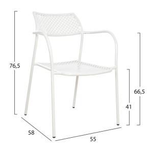 ΚΑΡΕΚΛΑ ΜΕΤΑΛΛΙΚΗ ΛΕΥΚΗ THETIS HM5173.02 55x58x76,5 cm