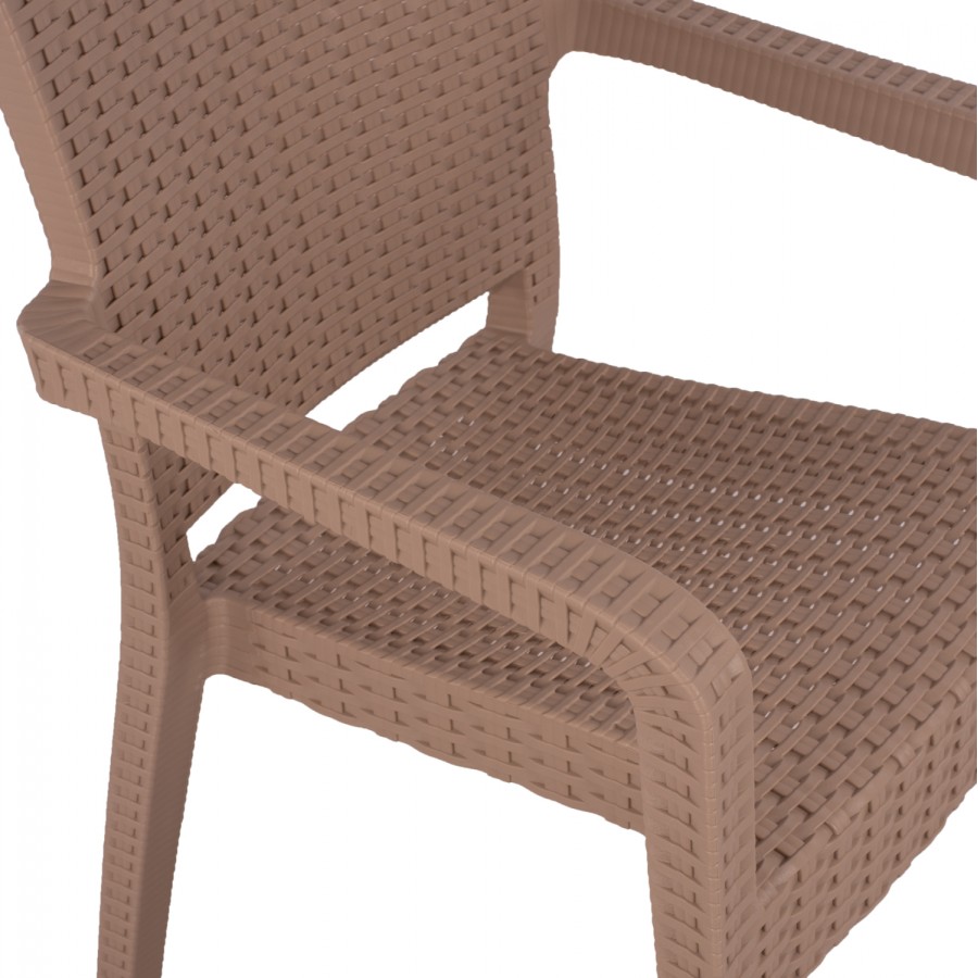 ΠΟΛΥΘΡΟΝΑ ΠΟΛΥΠΡΟΠΥΛΕΝΙΟΥ RATTAN HM5590.02 ΧΡΩΜΑ ΚΑΠΟΥΤΣΙΝΟ 58x55x87 cm.