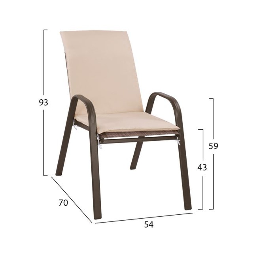 ΠΟΛΥΘΡΟΝΑ LEON ΜΕΤΑΛΛΙΚΗ ΚΑΦΕ ME ΜΠΕΖ ΜΑΞΙΛΑΡΙ HM10573.02 54x70x93 cm.