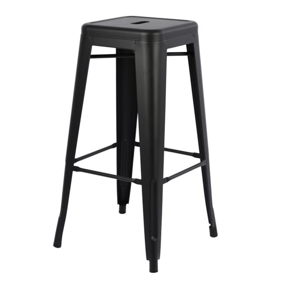 ΣΚΑΜΠΩ BAR ΜΕΤΑΛΛΙΚΟ HM0020.22 MELITA ΣΕ ΜΑΥΡΟ ΜΑΤ 43x43x76,5Yεκ.