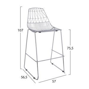 ΣΚΑΜΠΩ BAR ΜΕΤΑΛΛΙΚΟ HM5465.100 LUX ΧΡΩΜΙΟΥ 57x56,5x107 εκ.