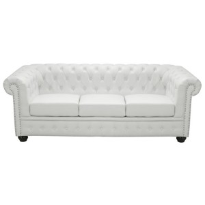 ΚΑΝΑΠΕΣ 3ΘΕΣΙΟΣ T.CHESTERFIELD HM3009.02 ΤΕΧΝΟΔΕΡΜΑ ΛΕΥΚΟ ΜΑΤ 208x90x73 εκ.