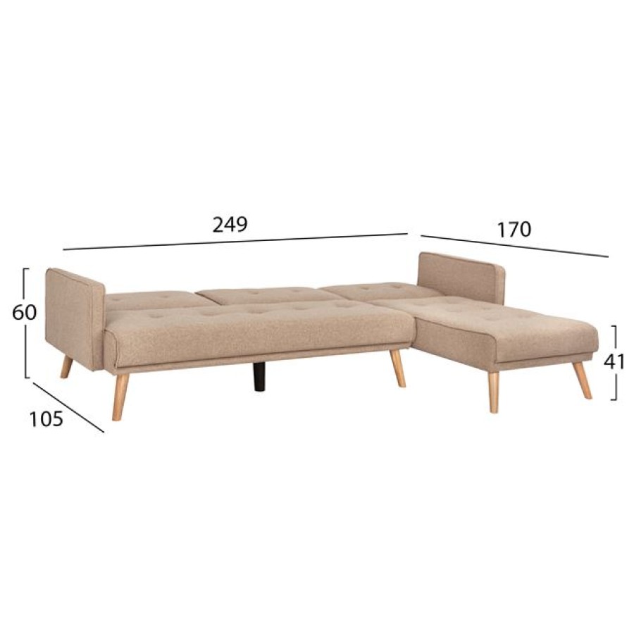 ΚΑΝΑΠΕΣ ΓΩΝΙΑ ΚΡΕΒΑΤΙ ΑΡΙΣΤΕΡΗ Η ΔΕΞΙΑ HM3127.08 ΜΠΕΖ