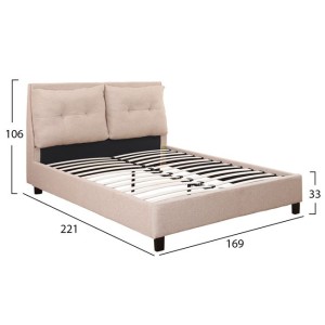 ΚΡΕΒΑΤΙ BILLIE 160x200 εκ. ΜΕ ΥΦΑΣΜΑ ΜΠΕΖ HM551.06