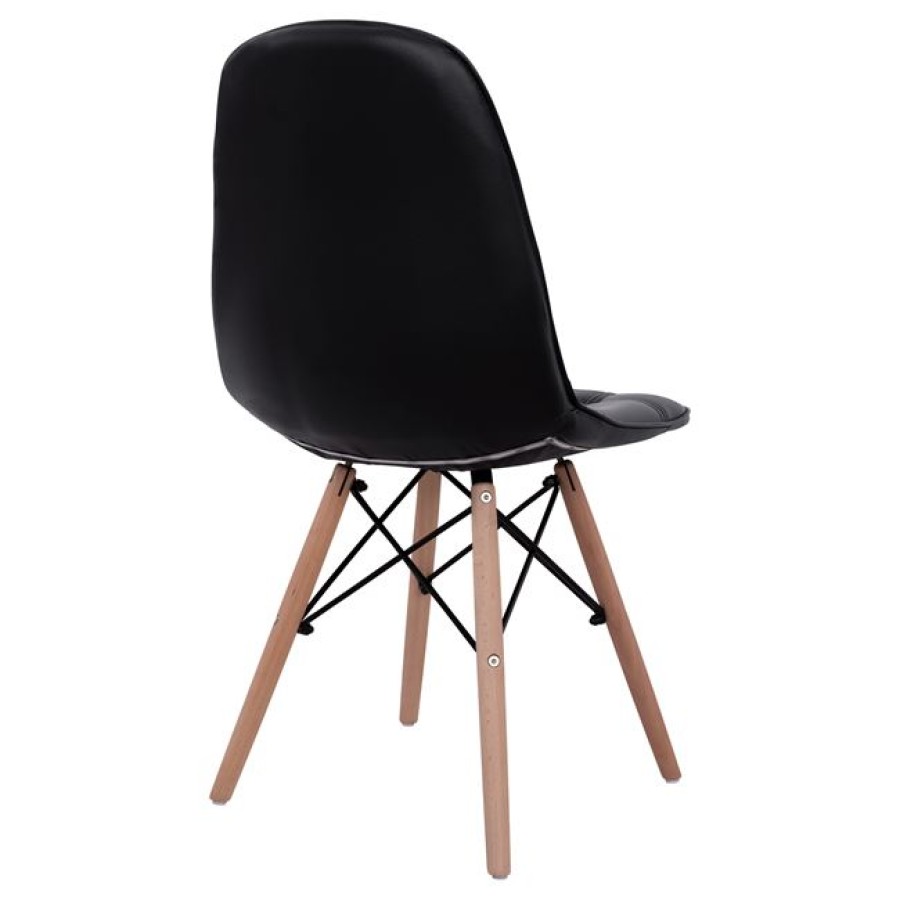 ΚΑΡΕΚΛΑ COSY HM0034.22 ΜΕ ΞΥΛΙΝΑ ΠΟΔΙΑ ΚΑΙ ΚΑΘΙΣΜΑ PU ΜΑΥΡΟ 44x50x85 εκ.