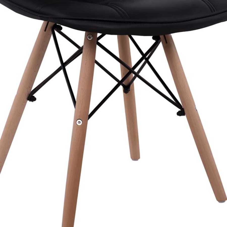 ΚΑΡΕΚΛΑ COSY HM0034.22 ΜΕ ΞΥΛΙΝΑ ΠΟΔΙΑ ΚΑΙ ΚΑΘΙΣΜΑ PU ΜΑΥΡΟ 44x50x85 εκ.