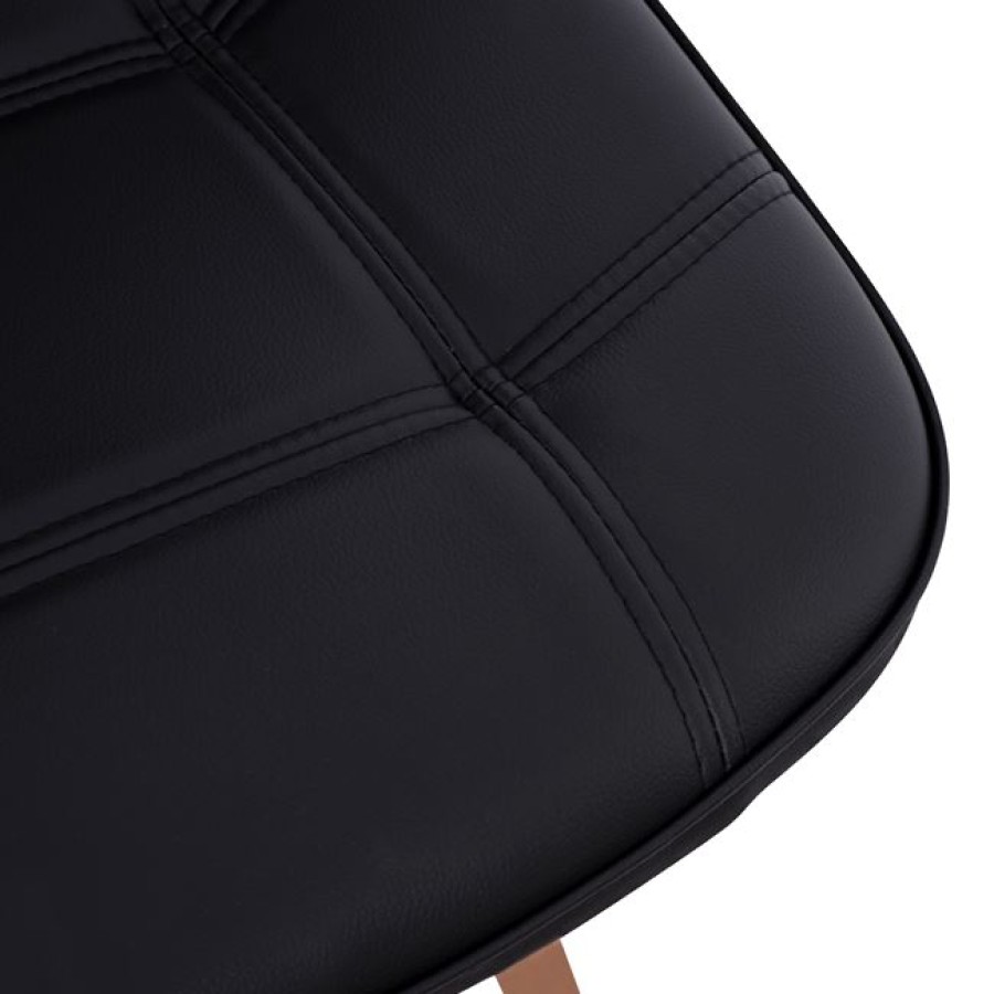 ΚΑΡΕΚΛΑ COSY HM0034.22 ΜΕ ΞΥΛΙΝΑ ΠΟΔΙΑ ΚΑΙ ΚΑΘΙΣΜΑ PU ΜΑΥΡΟ 44x50x85 εκ.