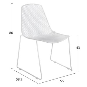 ΚΑΡΕΚΛΑ ΜΕΤΑΛΛΙΚΗ MESH ΛΕΥΚΗ URANIA HM8011.02 56x58,5x86cm