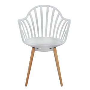 ΠΟΛΥΘΡΟΝΑ ΤΡΑΠΕΖΑΡΙΑΣ HM8049.01 ANAIS ΛΕΥΚΗ ΜΕ ΞΥΛΙΝΑ ΠΟΔΙΑ 60x61x85,5 εκ.