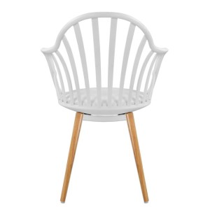 ΠΟΛΥΘΡΟΝΑ ΤΡΑΠΕΖΑΡΙΑΣ HM8049.01 ANAIS ΛΕΥΚΗ ΜΕ ΞΥΛΙΝΑ ΠΟΔΙΑ 60x61x85,5 εκ.