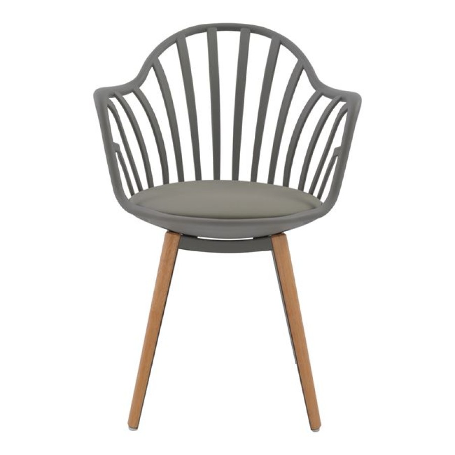 ΠΟΛΥΘΡΟΝΑ ΤΡΑΠΕΖΑΡΙΑΣ HM8049.10 ANAIS ΓΚΡΙ ΜΕ ΞΥΛΙΝΑ ΠΟΔΙΑ 60x53x86Υ εκ.