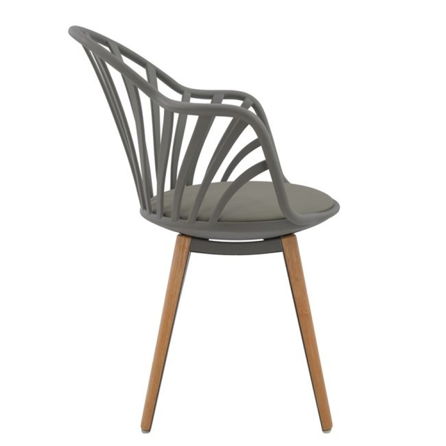 ΠΟΛΥΘΡΟΝΑ ΤΡΑΠΕΖΑΡΙΑΣ HM8049.10 ANAIS ΓΚΡΙ ΜΕ ΞΥΛΙΝΑ ΠΟΔΙΑ 60x53x86Υ εκ.