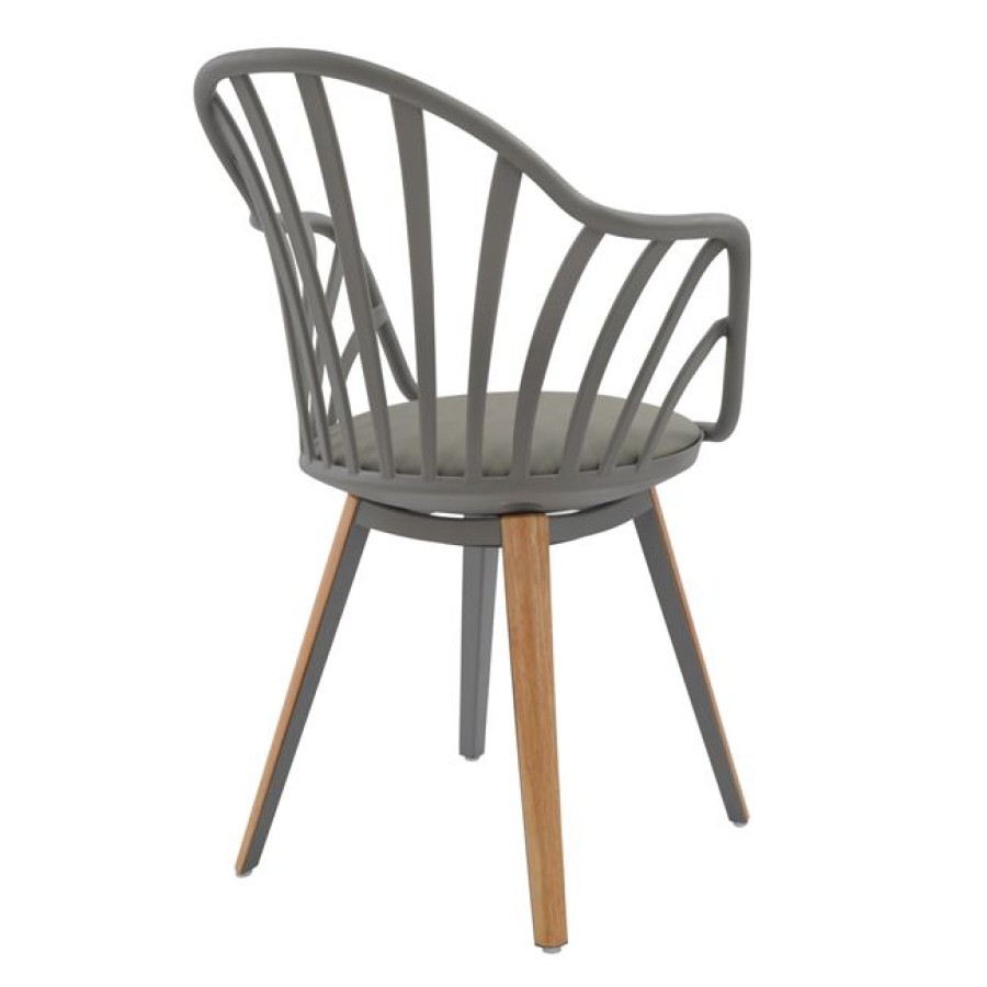 ΠΟΛΥΘΡΟΝΑ ΤΡΑΠΕΖΑΡΙΑΣ HM8049.10 ANAIS ΓΚΡΙ ΜΕ ΞΥΛΙΝΑ ΠΟΔΙΑ 60x53x86Υ εκ.