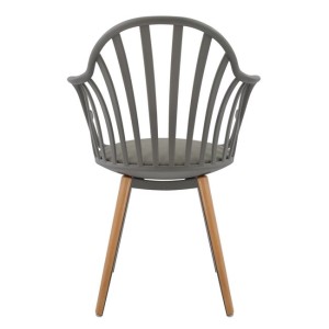 ΠΟΛΥΘΡΟΝΑ ΤΡΑΠΕΖΑΡΙΑΣ HM8049.10 ANAIS ΓΚΡΙ ΜΕ ΞΥΛΙΝΑ ΠΟΔΙΑ 60x53x86Υ εκ.