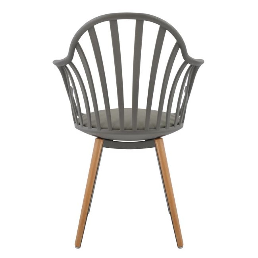 ΠΟΛΥΘΡΟΝΑ ΤΡΑΠΕΖΑΡΙΑΣ HM8049.10 ANAIS ΓΚΡΙ ΜΕ ΞΥΛΙΝΑ ΠΟΔΙΑ 60x53x86Υ εκ.