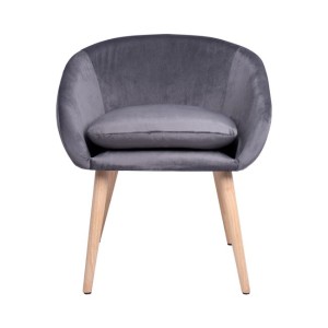 ΠΟΛΥΘΡΟΝΑ ELLIE ΓΚΡΙ ΒΕΛΟΥΔΟ HM8391.01 60x63x70Υ εκ.