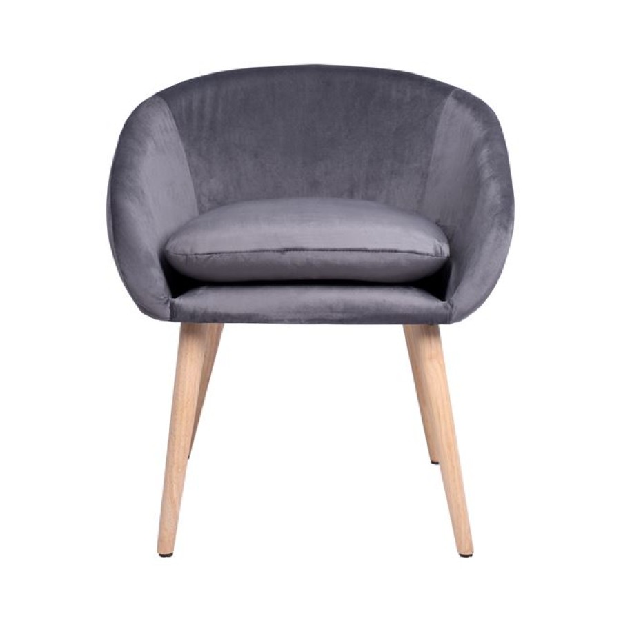 ΠΟΛΥΘΡΟΝΑ ELLIE ΓΚΡΙ ΒΕΛΟΥΔΟ HM8391.01 60x63x70Υ εκ.