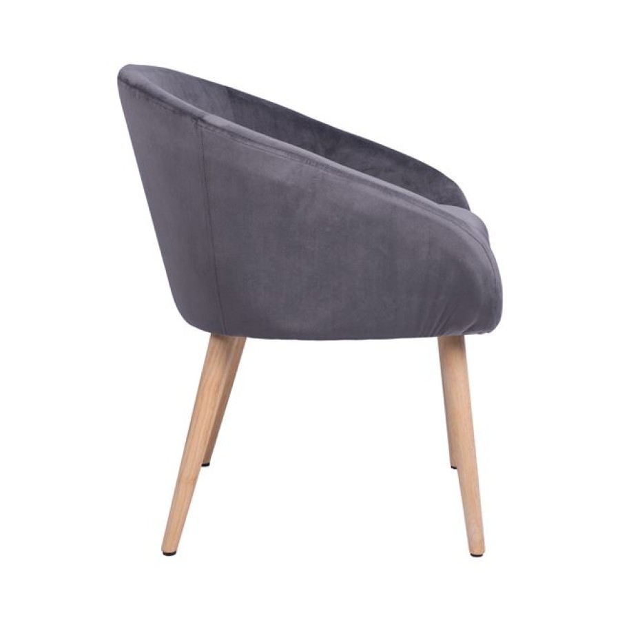 ΠΟΛΥΘΡΟΝΑ ELLIE ΓΚΡΙ ΒΕΛΟΥΔΟ HM8391.01 60x63x70Υ εκ.