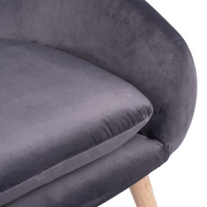 ΠΟΛΥΘΡΟΝΑ ELLIE ΓΚΡΙ ΒΕΛΟΥΔΟ HM8391.01 60x63x70Υ εκ.