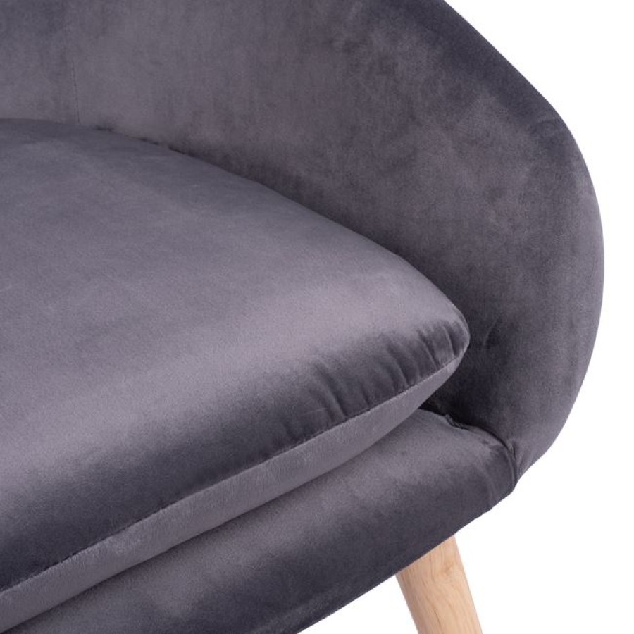 ΠΟΛΥΘΡΟΝΑ ELLIE ΓΚΡΙ ΒΕΛΟΥΔΟ HM8391.01 60x63x70Υ εκ.