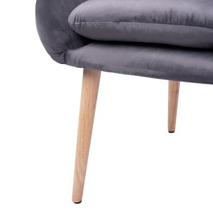 ΠΟΛΥΘΡΟΝΑ ELLIE ΓΚΡΙ ΒΕΛΟΥΔΟ HM8391.01 60x63x70Υ εκ.