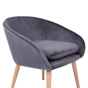 ΠΟΛΥΘΡΟΝΑ ELLIE ΓΚΡΙ ΒΕΛΟΥΔΟ HM8391.01 60x63x70Υ εκ.