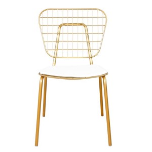 ΚΑΡΕΚΛΑ GREYSON ΜΕΤΑΛΛΙΚΗ ΧΡΥΣΑΦΙ ΧΡΩΜΑ ΜΕ PU ΛΕΥΚΟ ΜΑΞΙΛΑΡΙ HM8563.200 53x55x79 εκ.