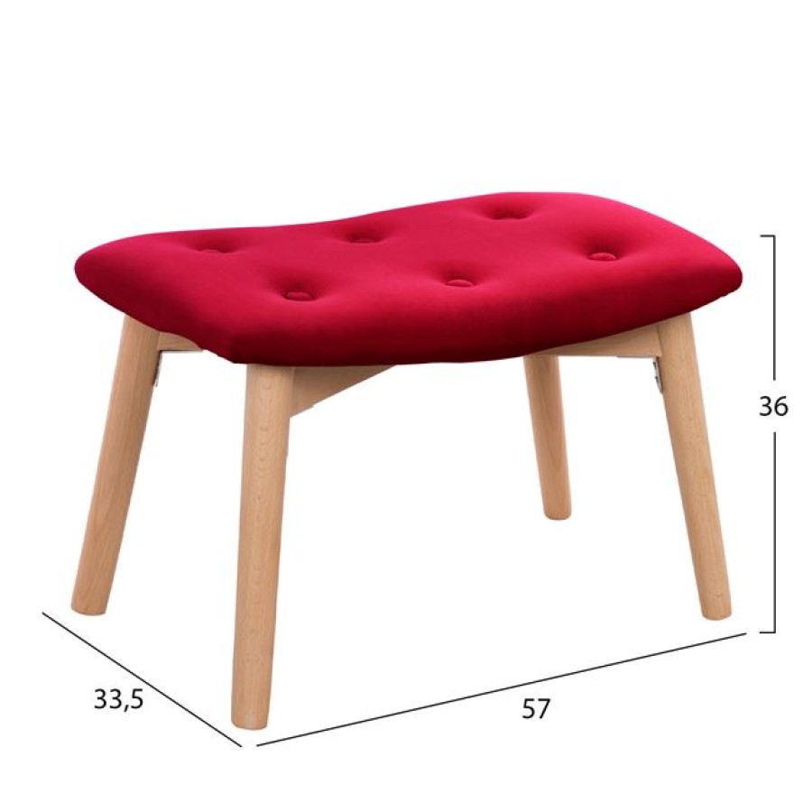 ΠΟΛΥΘΡΟΝΑ ΜΠΕΡΖΕΡΑ ΜΕ ΥΠΟΠΟΔΙΟ ADELYNN HM8082.06 ΑΠΟ ΒΕΛΟΥΔΟ ΚΟΚΚΙΝΟ ΒΟΥΡΓΟΥΝΔΙΑΣ 67X74X97Y εκ.