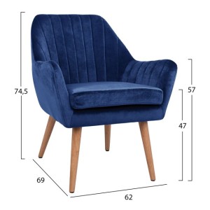 ΠΟΛΥΘΡΟΝΑ CORENA HM8400.08 ΑΠΟ ΜΠΛΕ ΒΕΛΟΥΔΟ 62X69X74,5Υ εκ.