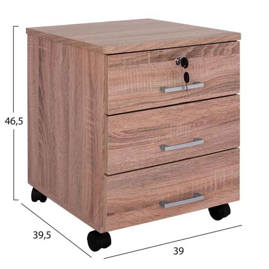 ΣΥΡΤΑΡΙΕΡΑ ΓΡΑΦΕΙΟΥ HAYDEN HM2282.02 ΣΕ SONAMA ΧΡΩΜΑ 39.5x40x46.5Υεκ