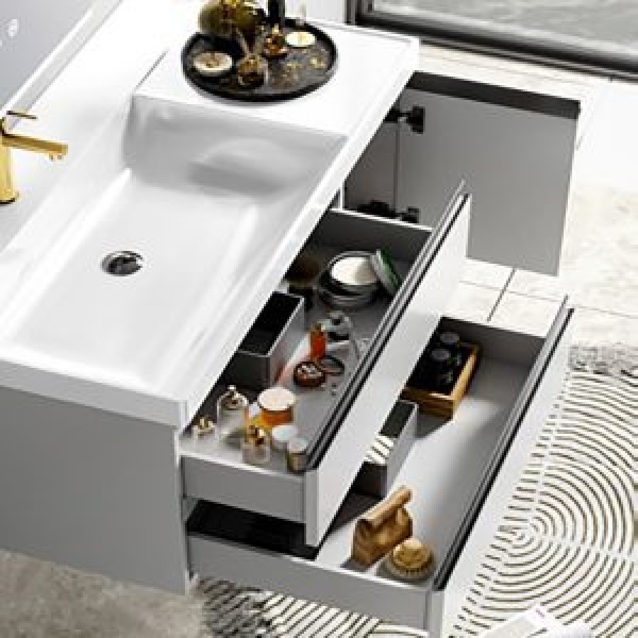 Σετ Έπιπλο Μπάνιου SARON 80cm PLYWOOD LIGHT GREY