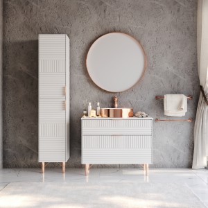 Σετ Έπιπλο Μπάνιου FIORE Λευκό MDF 18mm Λάκα