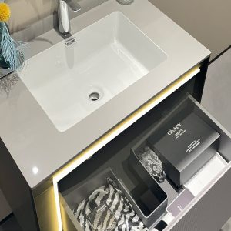 Σετ Έπιπλο Μπάνιου GREYS 80cm PLYWOOD LIGHT GREY