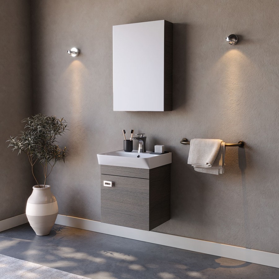 Σετ Έπιπλο Μπάνιου NEON Ανθρακί MDF 18mm 60