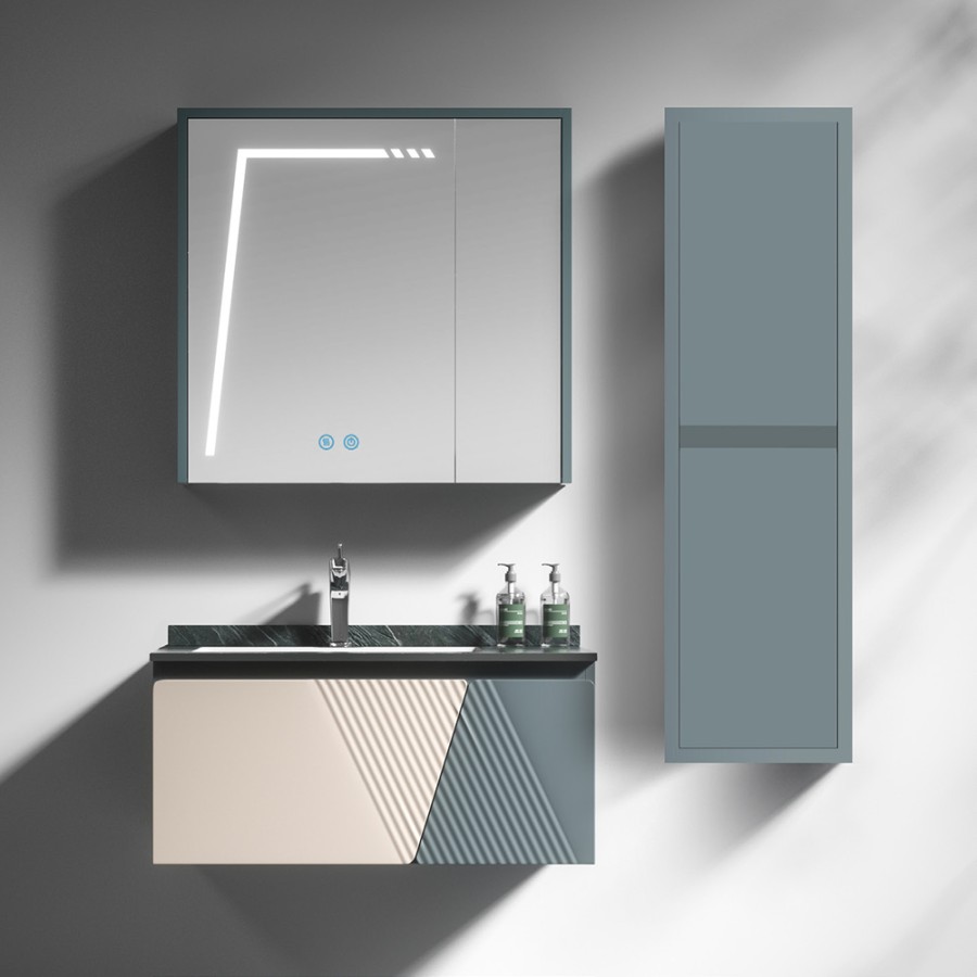 Σετ Έπιπλο Μπάνιου VICTORIA 80 cm PLYWOOD χρ.BEIGE/PETROL 9SVIC080BEPE