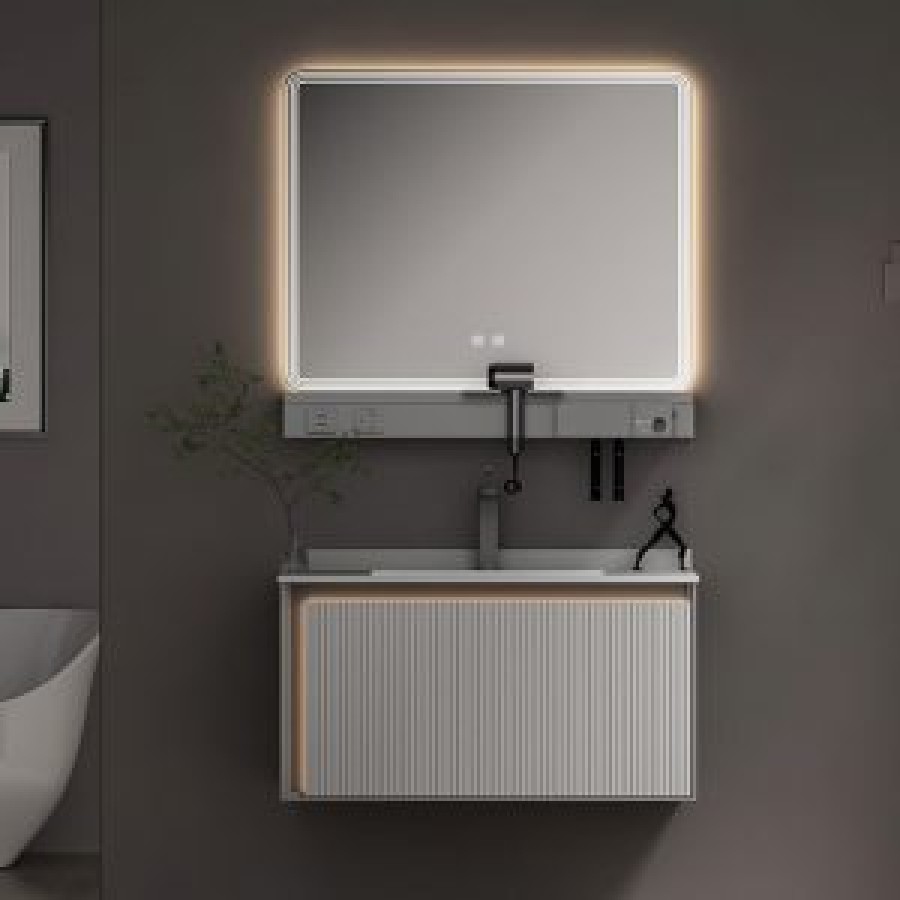 Σετ Έπιπλο Μπάνιου GREYS 80cm PLYWOOD LIGHT GREY