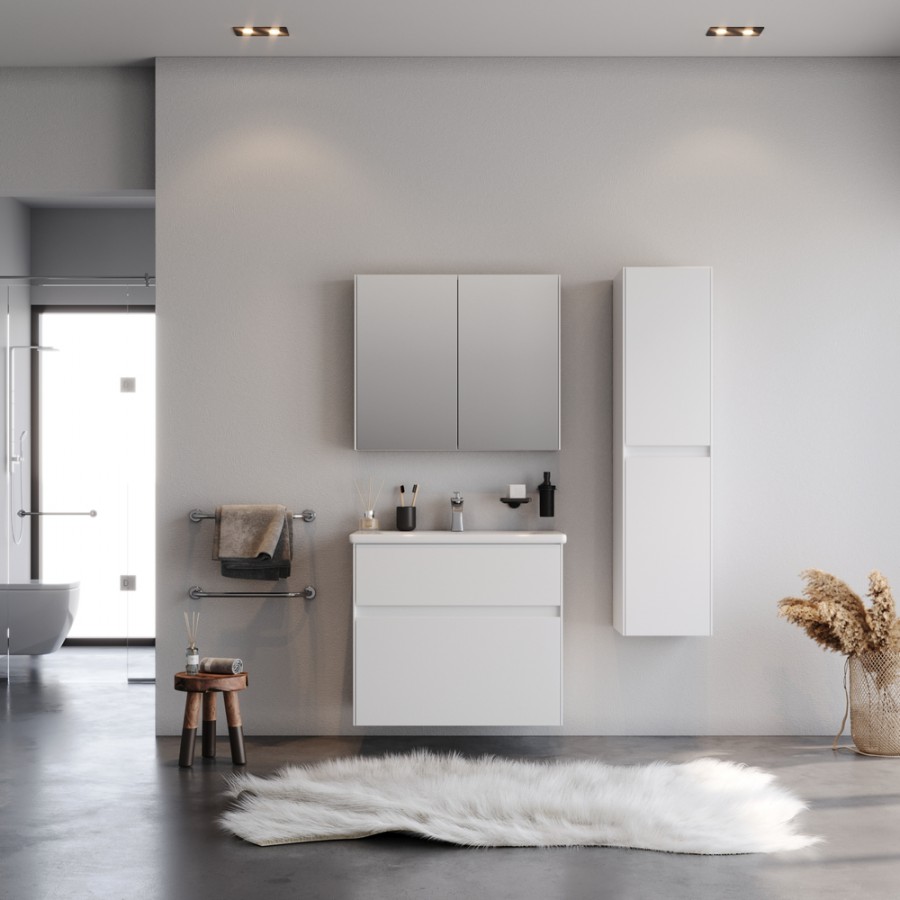 Σετ Έπιπλο Μπάνιου MALAGA Γκρι MDF 18mm Λάκα 80