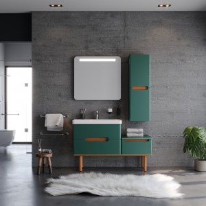 Σετ Έπιπλο Μπάνιου MASAL Ανθρακί MDF 18mm Λάκα 130