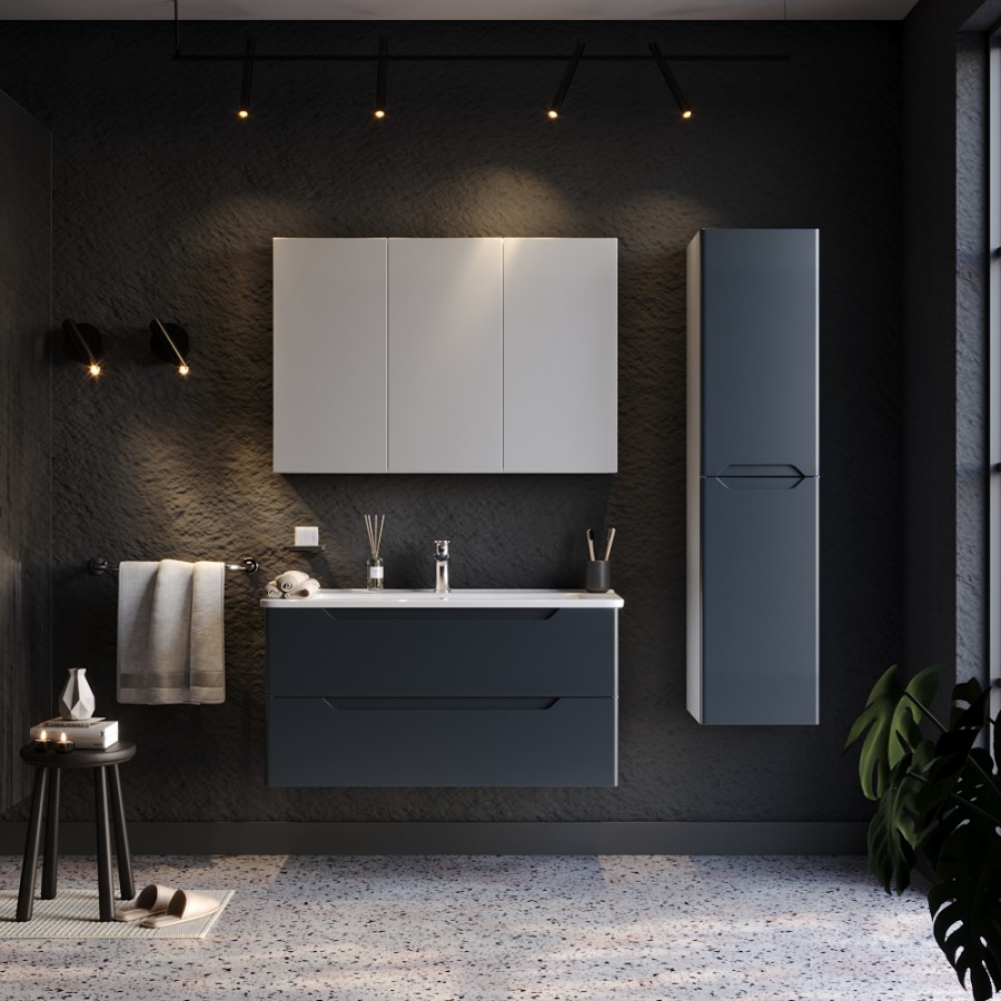 Σετ Έπιπλο Μπάνιου PERLA Λευκό MDF 18mm Λάκα 100
