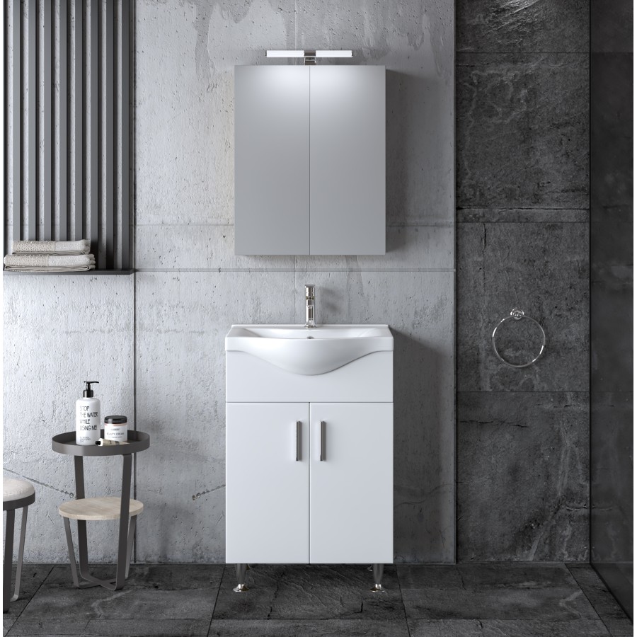 Σετ Έπιπλο Μπάνιου SIENA WHITE 55